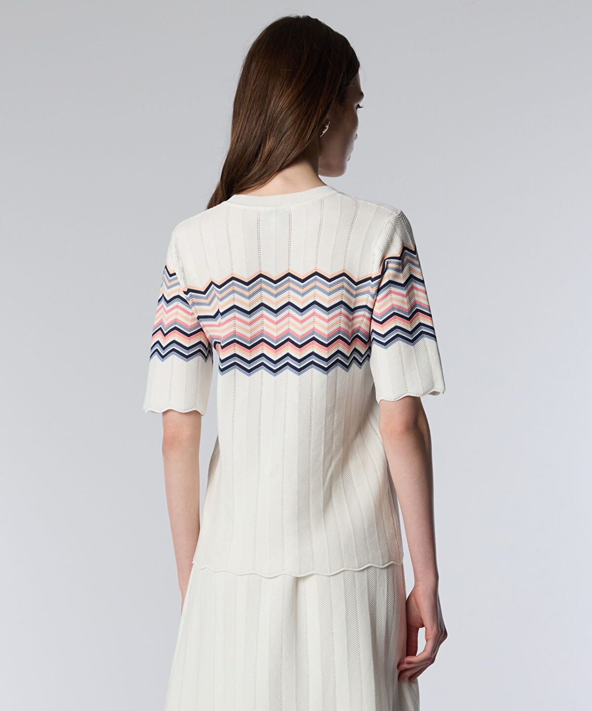 Color-Block Jacquard Knit Top