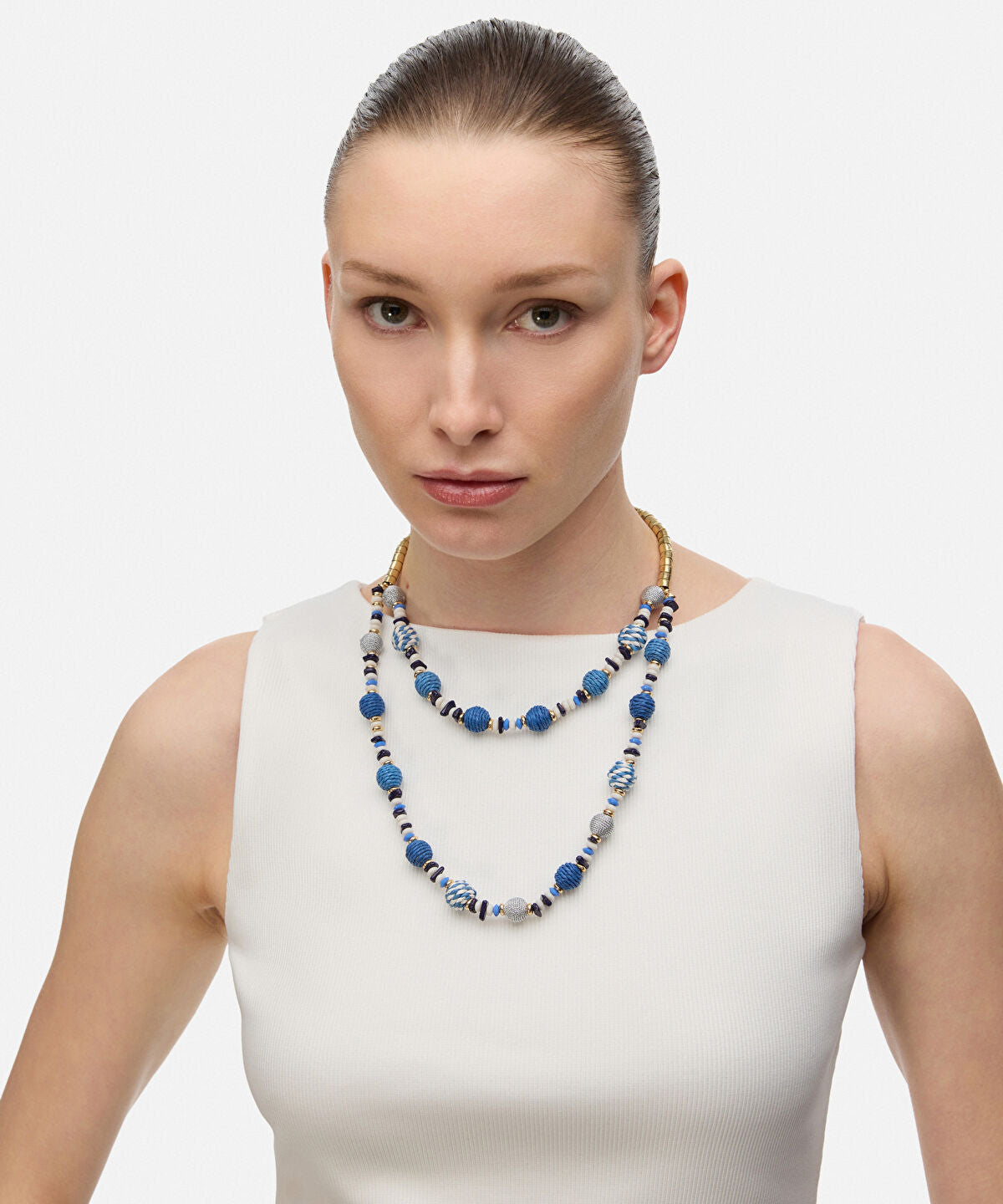 Beaded Raffia Necklace