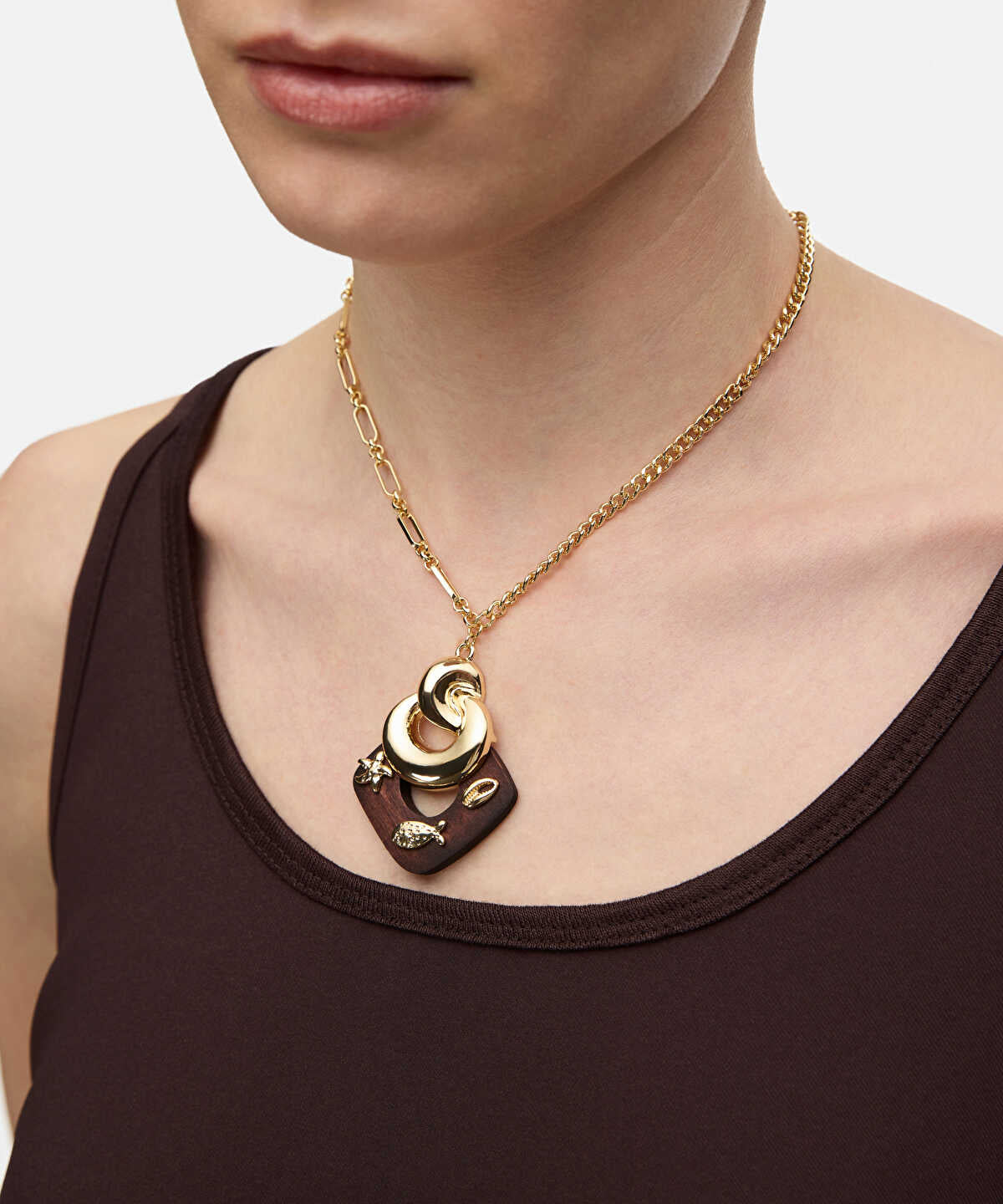 Marine Inspired Wood Detail Necklace