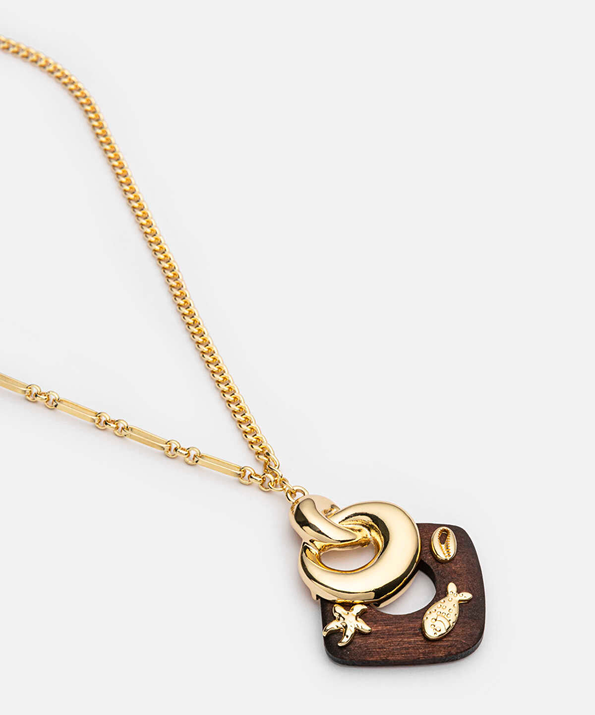 Marine Inspired Wood Detail Necklace