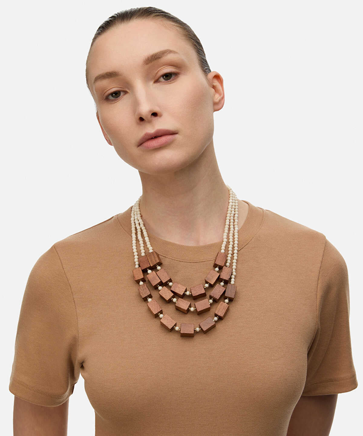 Mixed Wood and Bead Necklace
