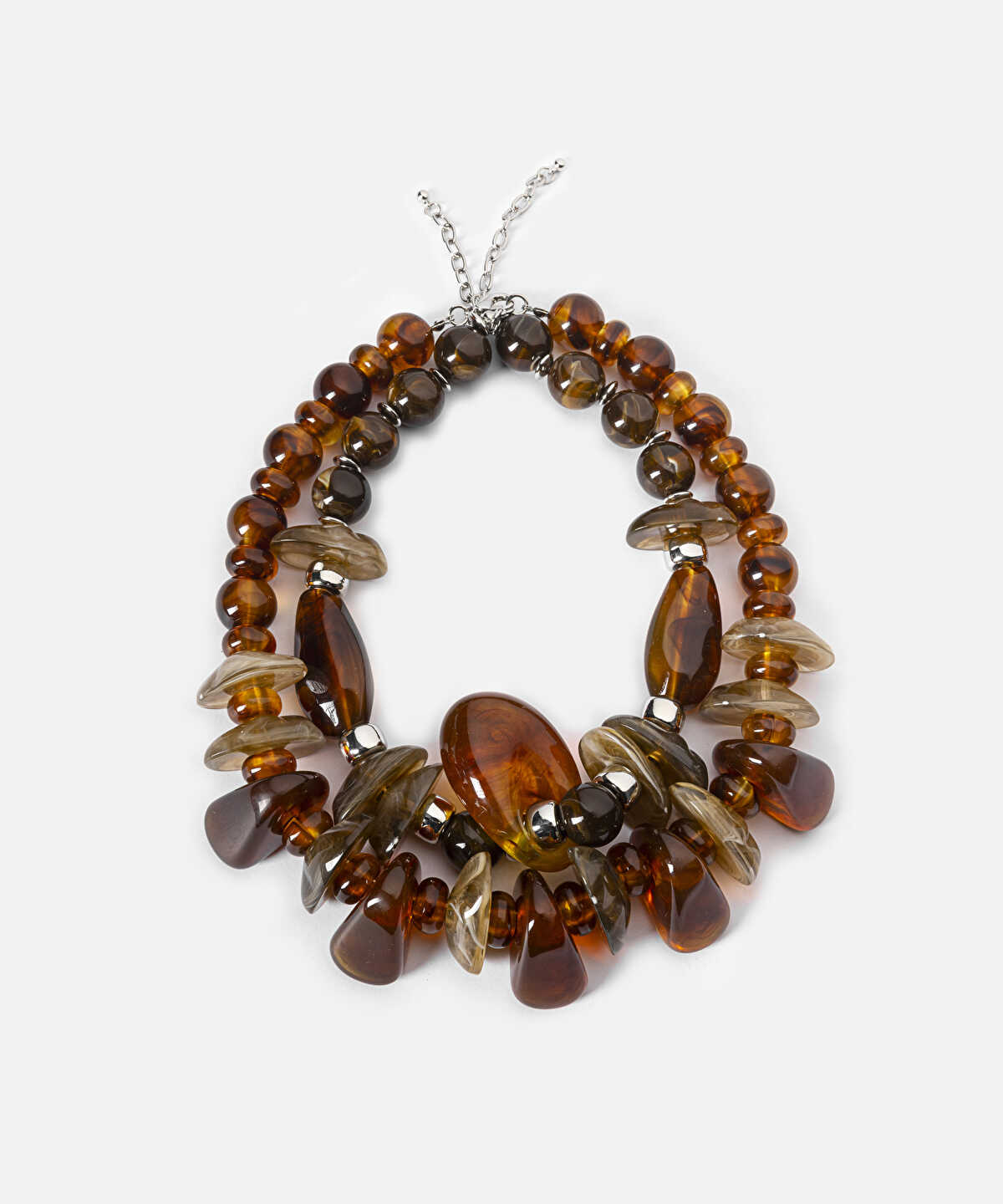 Mixed Bead Layered Necklace Set