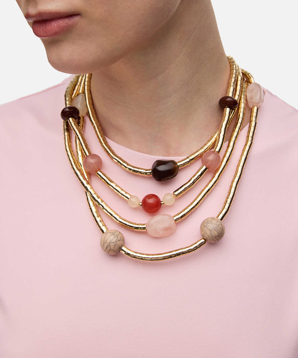 Multi Strand Mixed Bead Necklace
