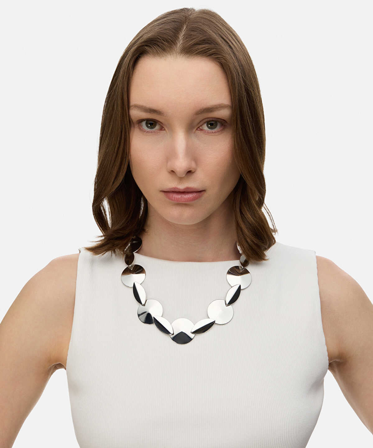 Mixed Form Metal Necklace