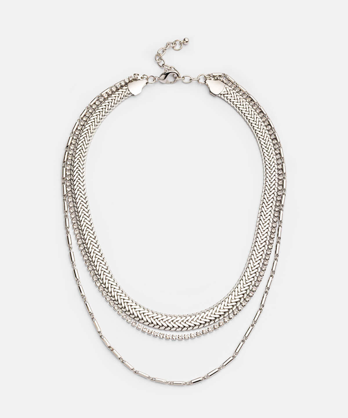 Rhinestone Metal Necklace Set