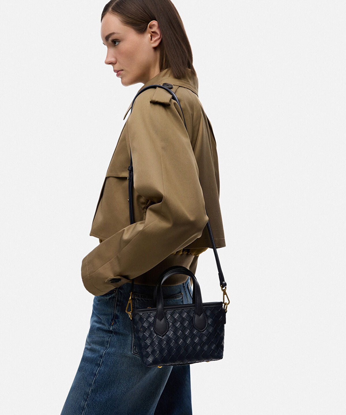 Lattice Top Handle Bag