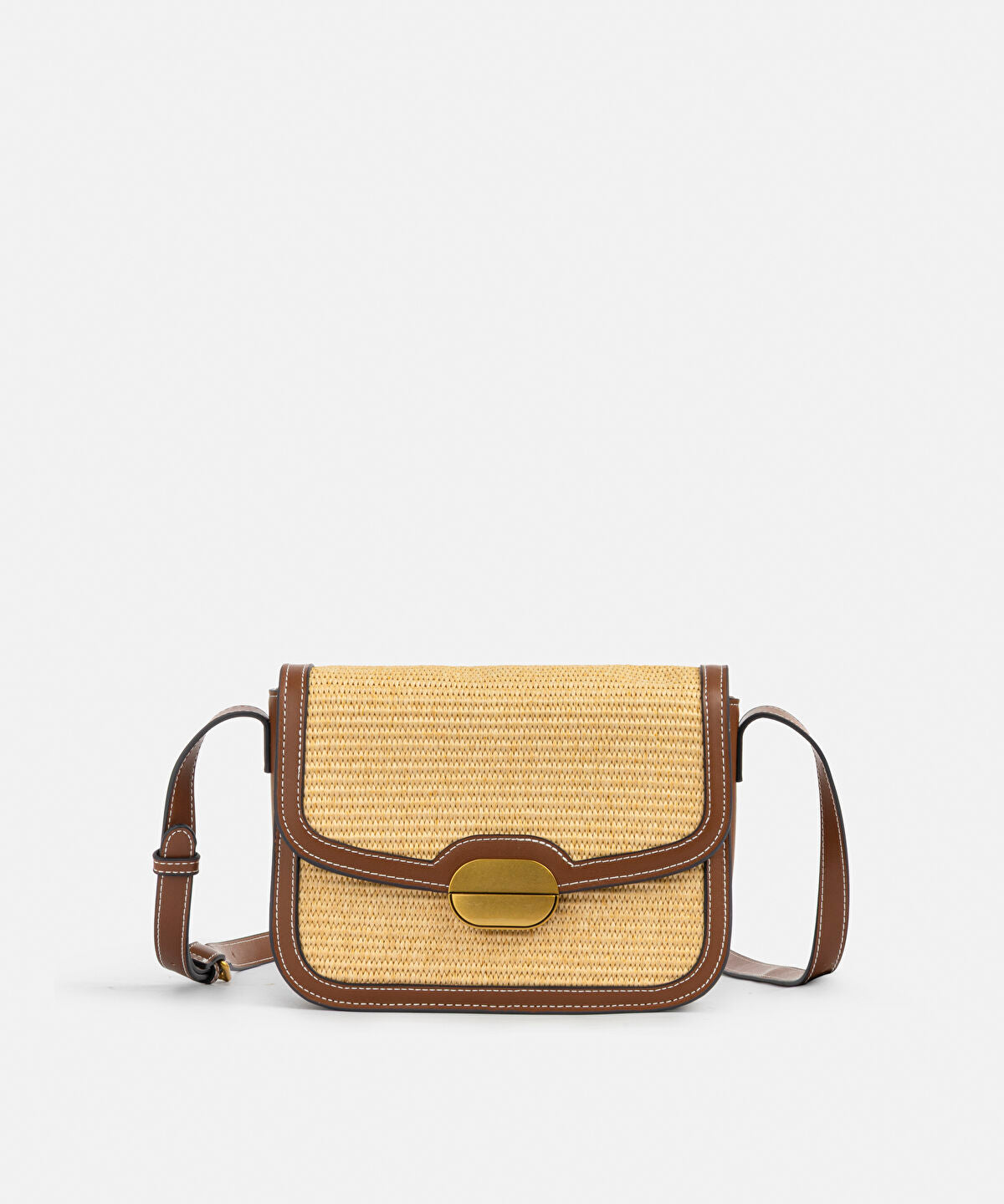 Contrast Texture Flap Bag