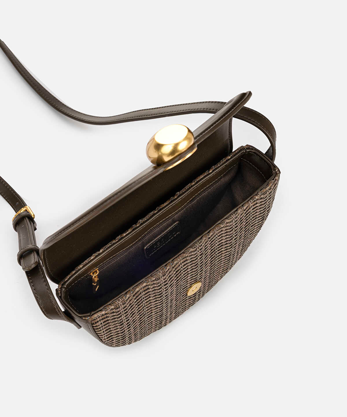 Metal Buckle Contrast Texture Bag