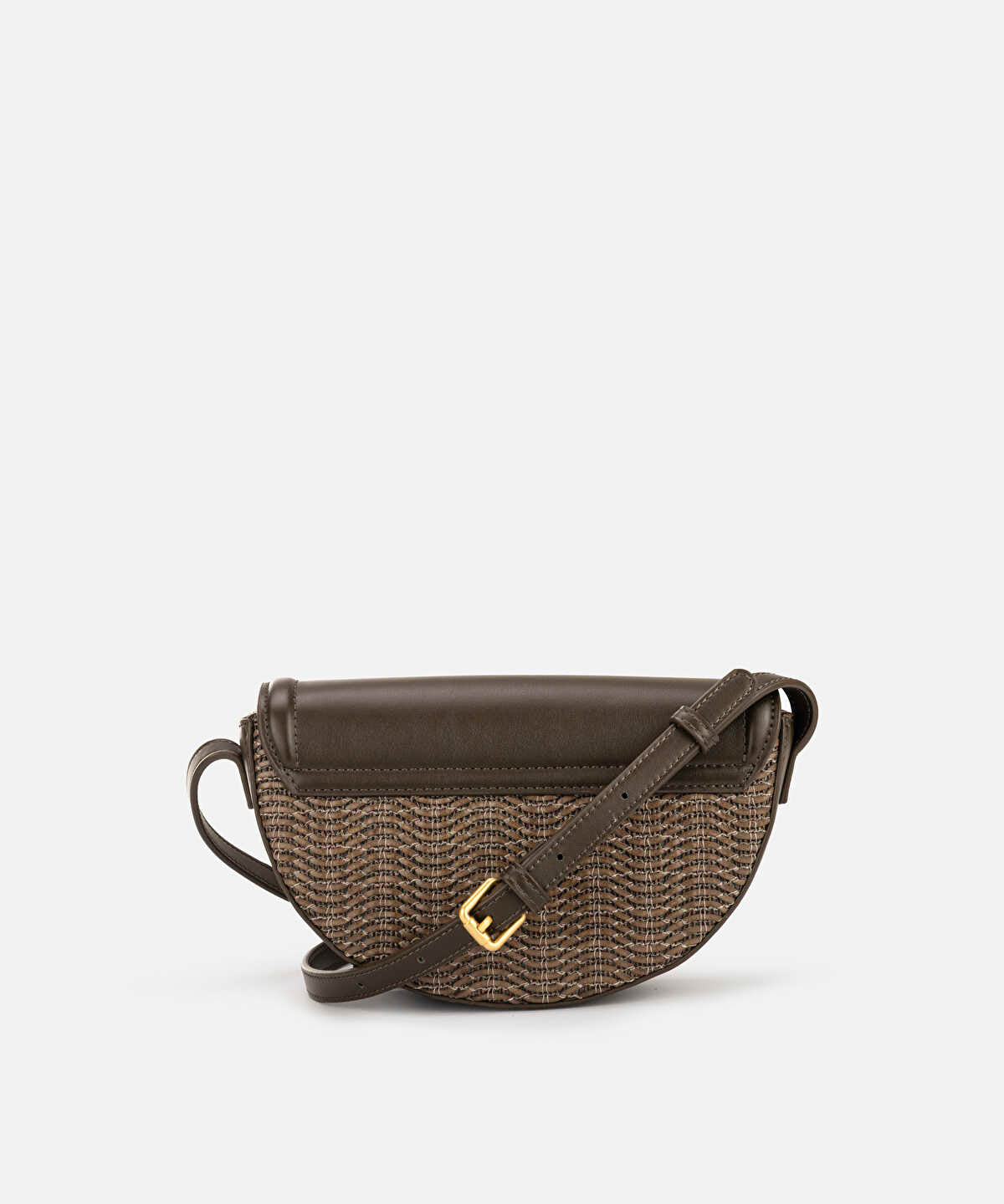 Metal Buckle Contrast Texture Bag