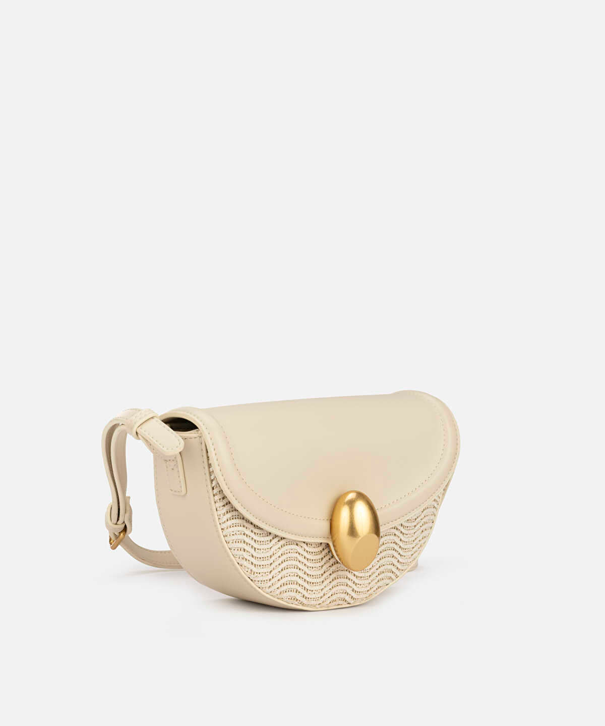 Metal Buckle Contrast Texture Bag