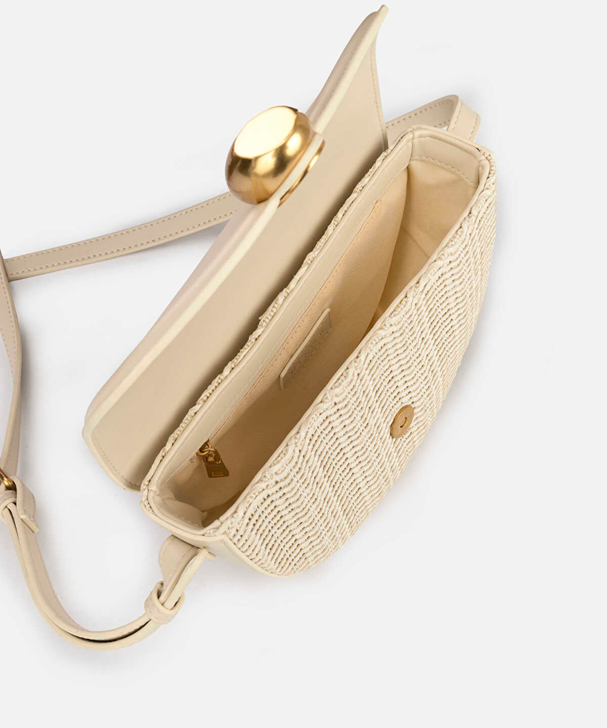 Metal Buckle Contrast Texture Bag