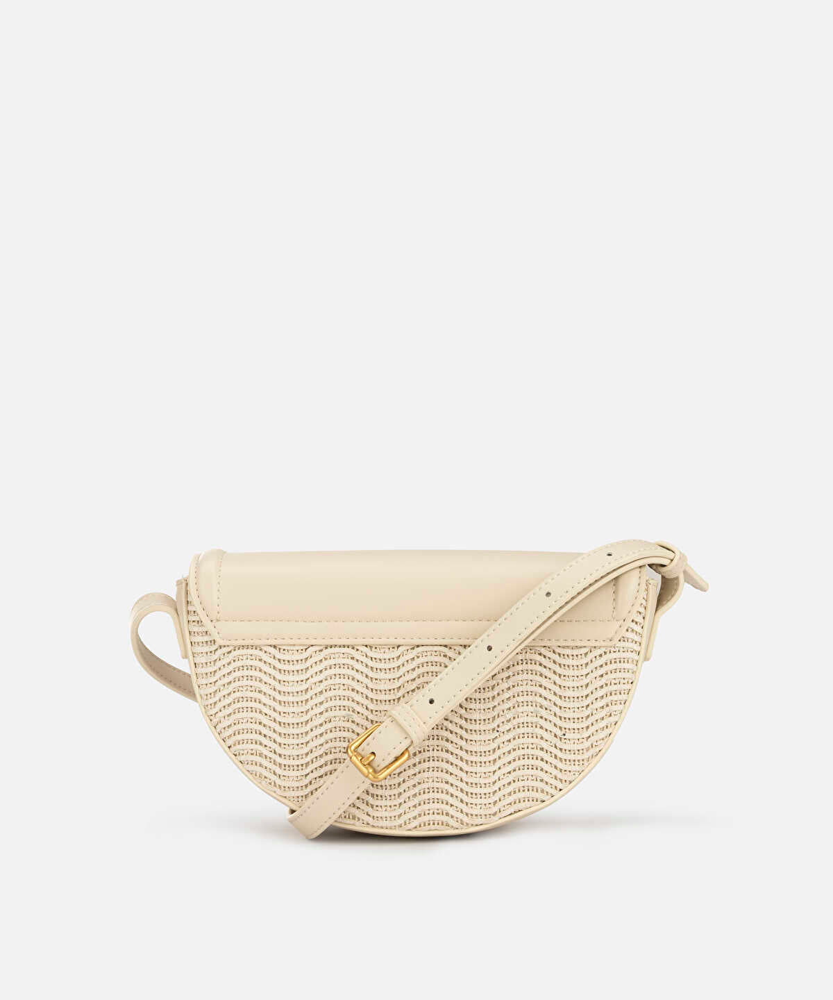 Metal Buckle Contrast Texture Bag