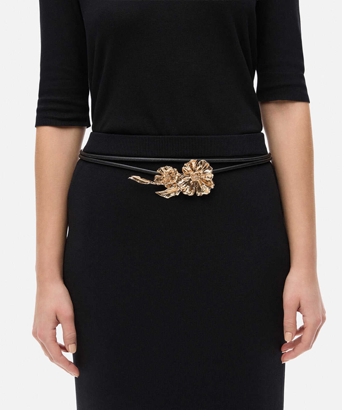 Cord Belt with Flowers
