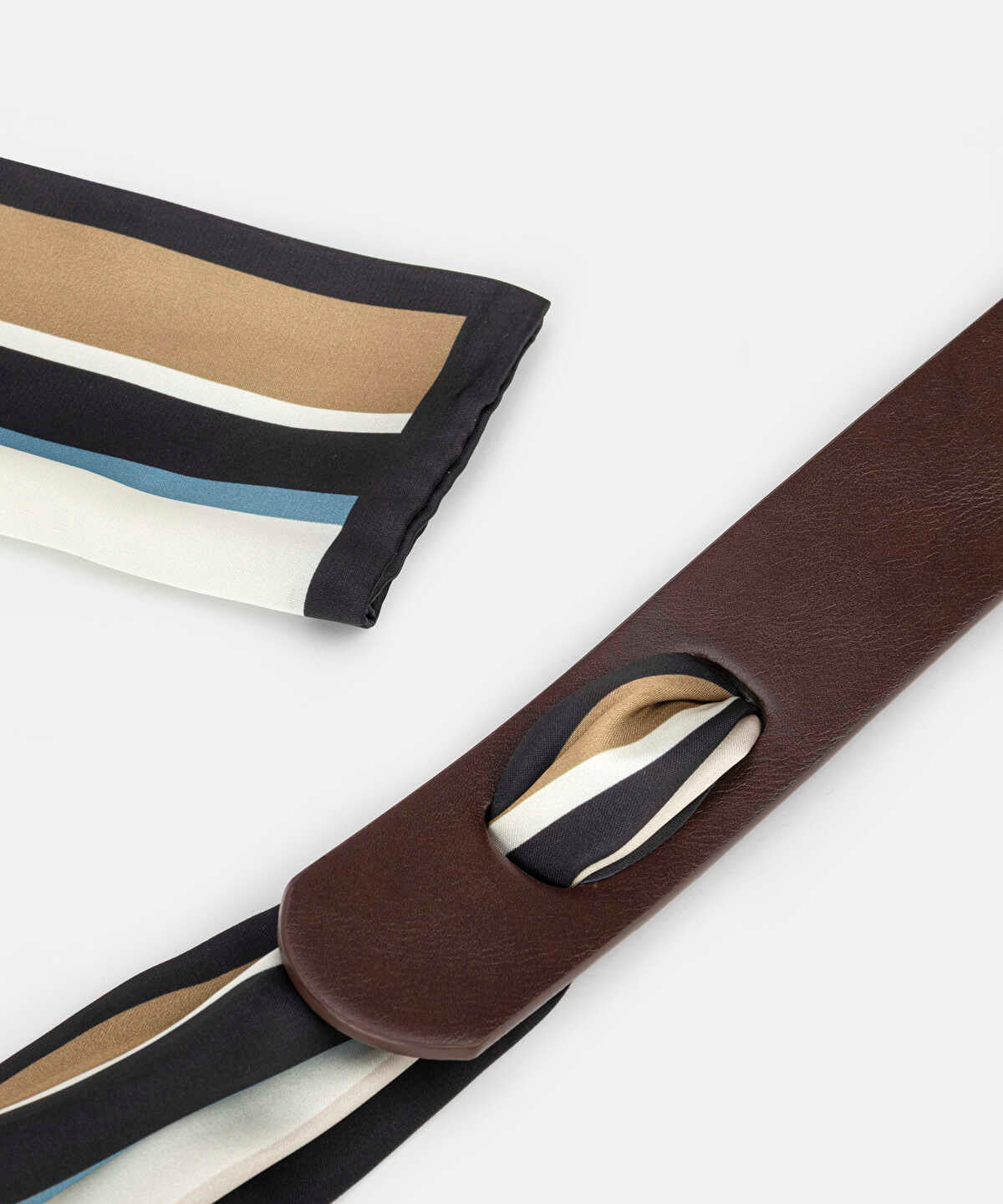 Striped Fabric Combination Belt