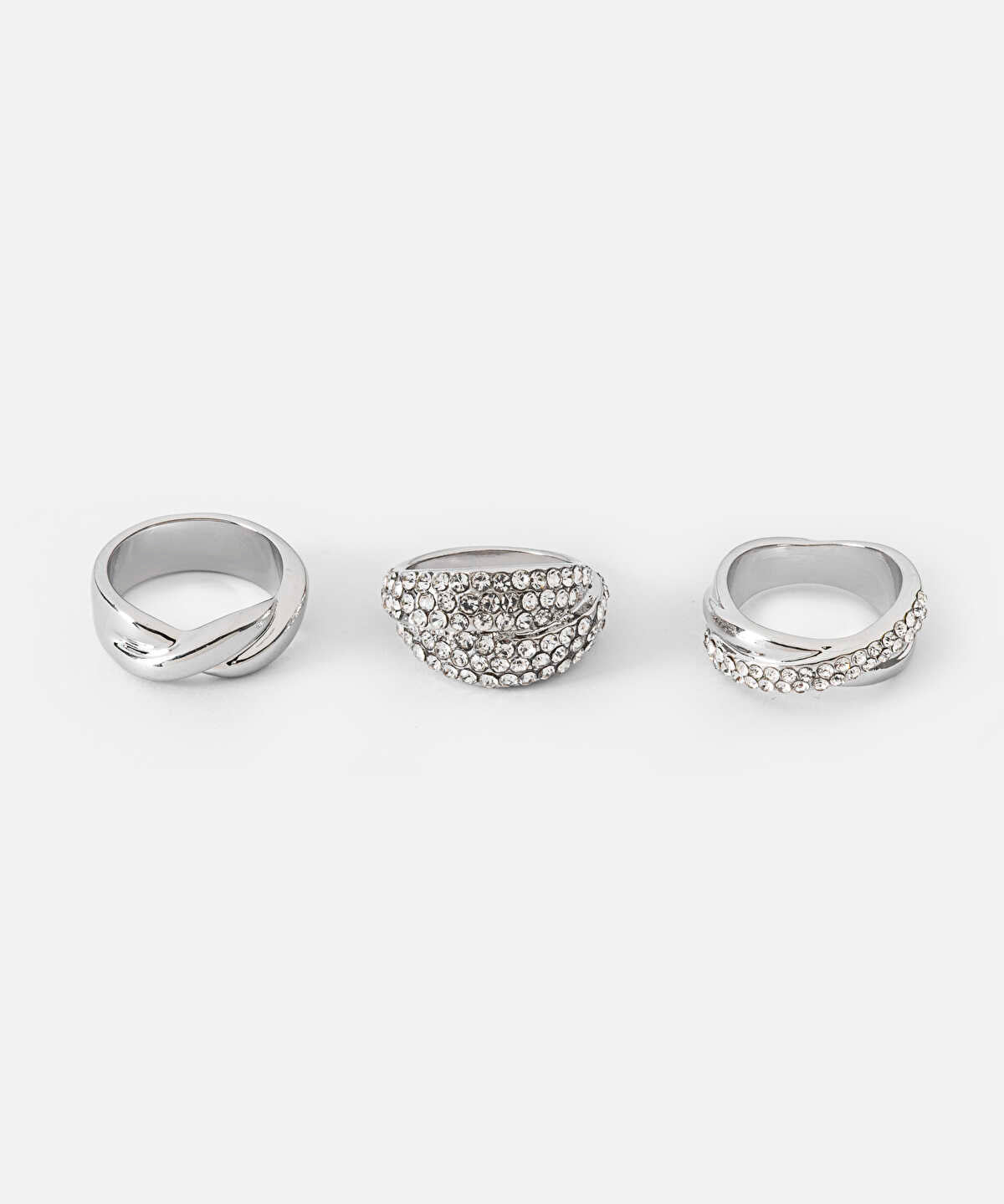 Crystal Embellished Ring Set