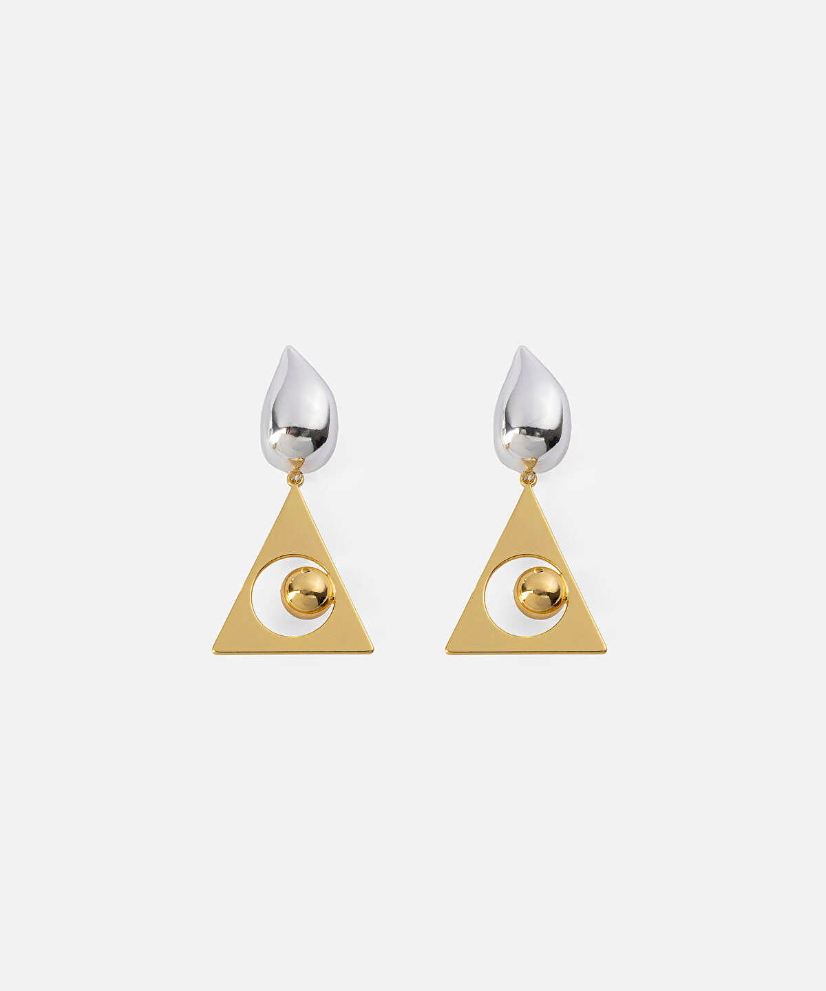 Combined Two-Tone Earrings