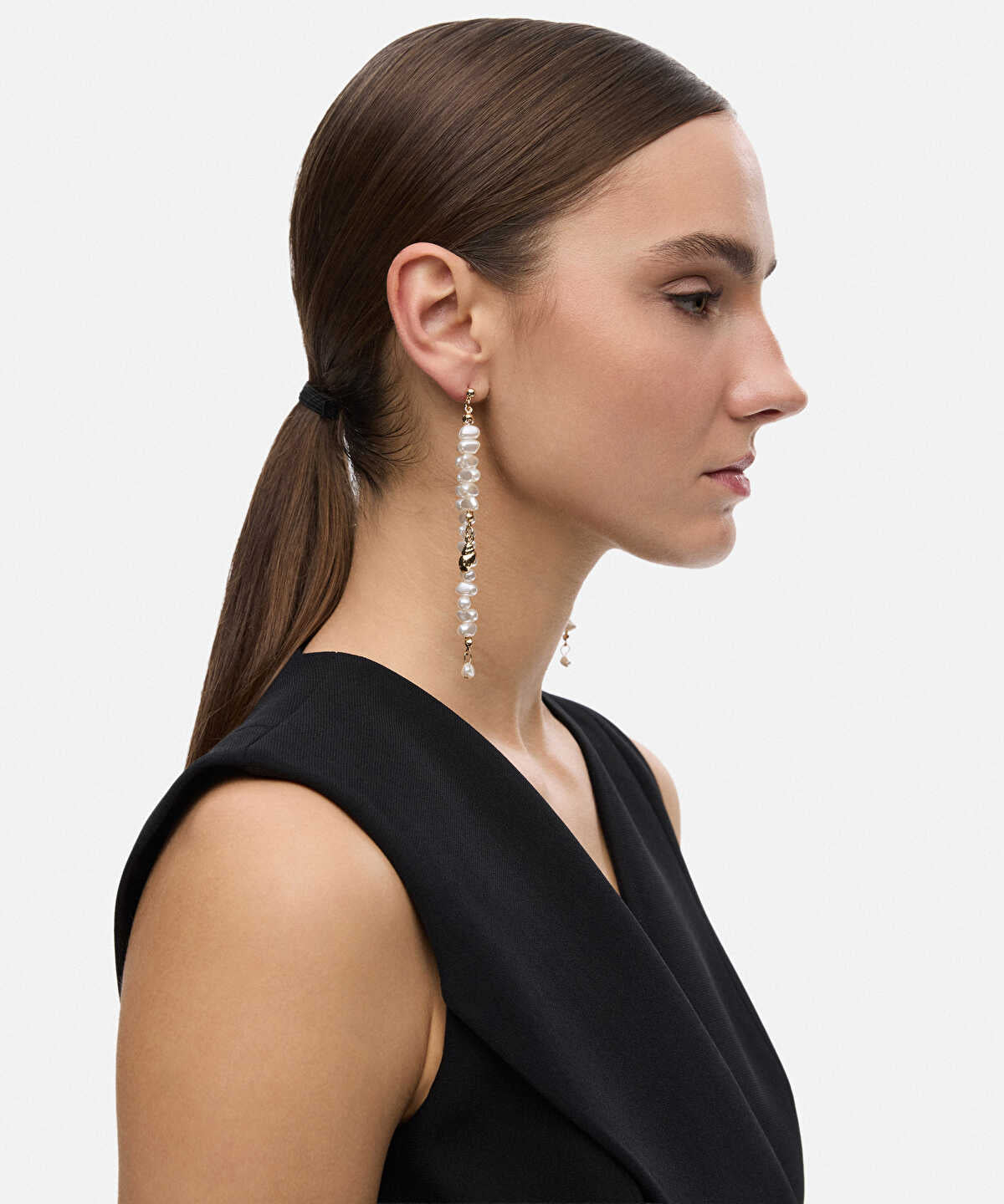 Faux Pearl Dangle Earrings