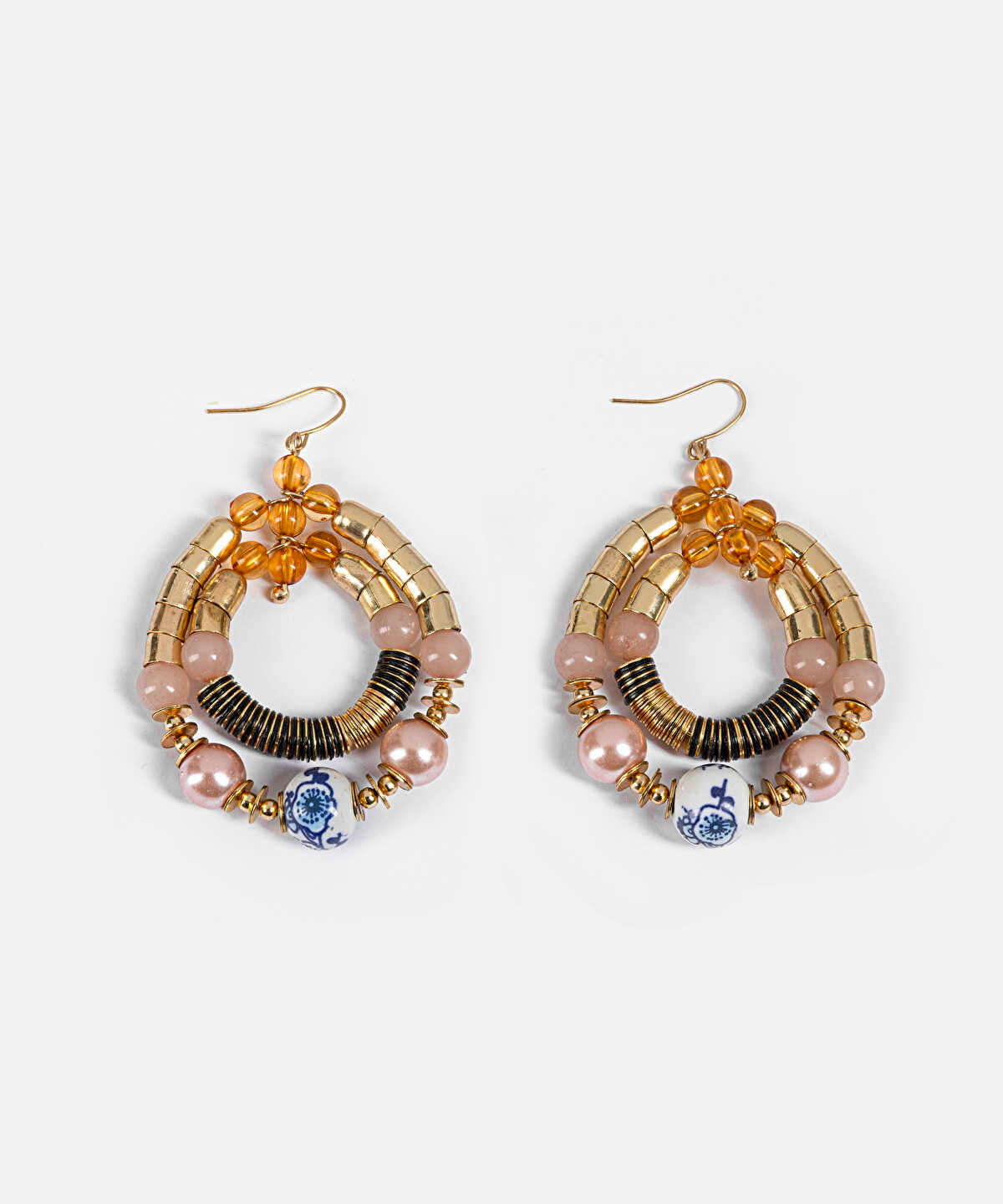 Multicolor Patterned Beaded Earrings