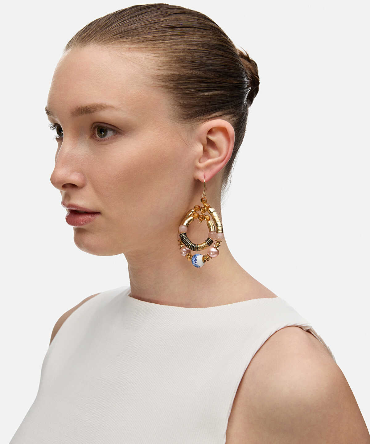 Multicolor Patterned Beaded Earrings