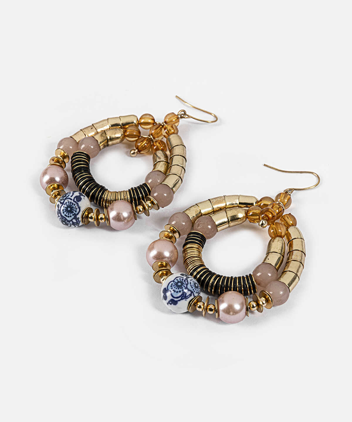 Multicolor Patterned Beaded Earrings