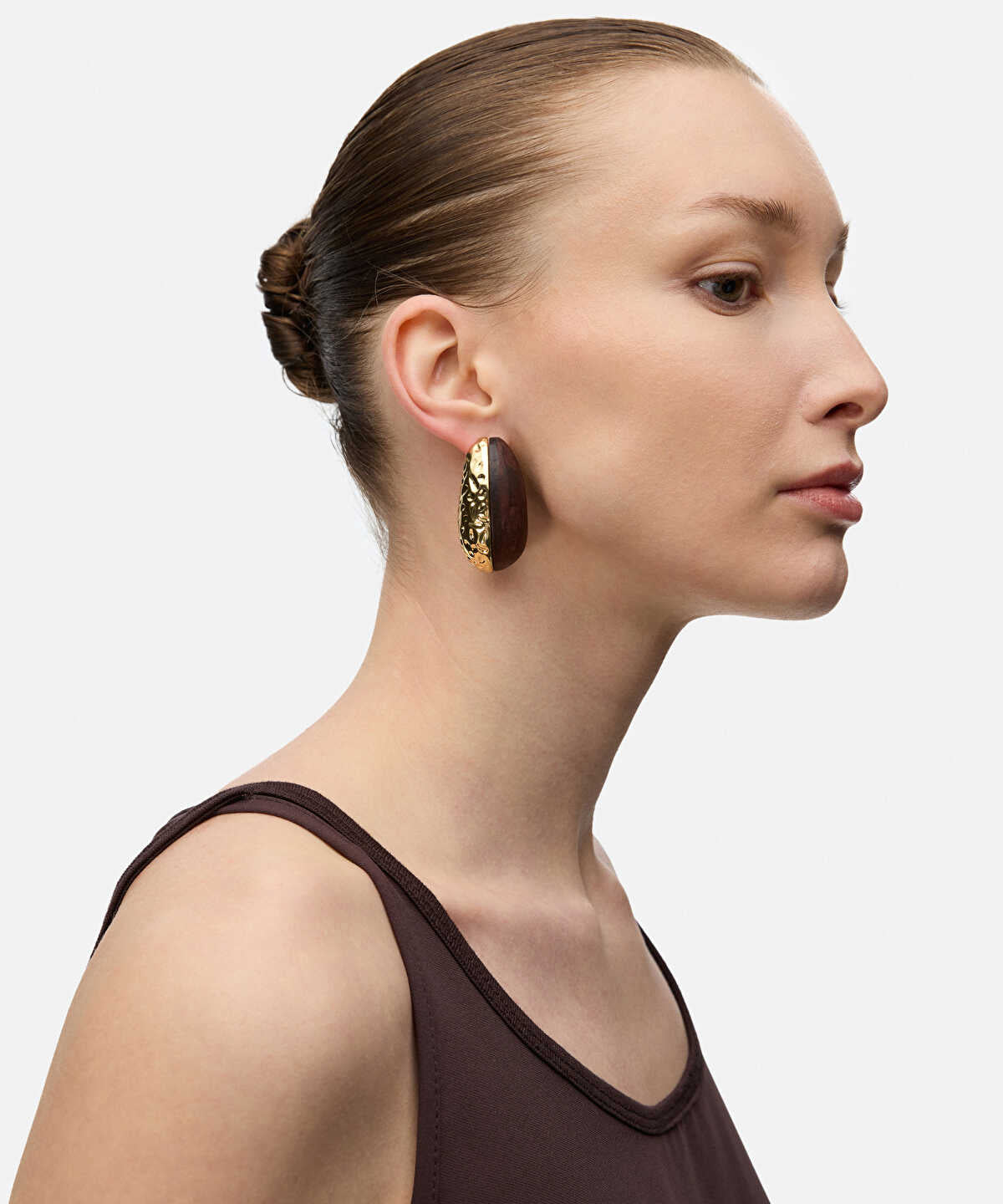 Textured Wood Element Earrings