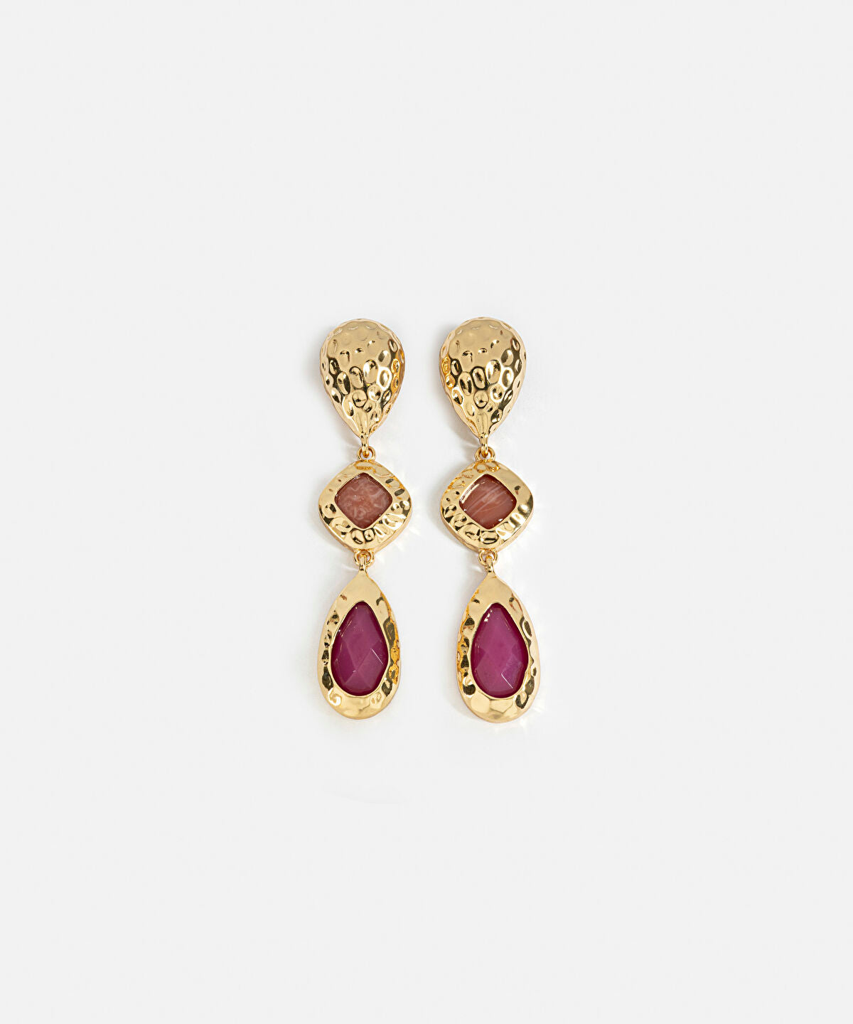 Acrylic Detail Textured Earrings