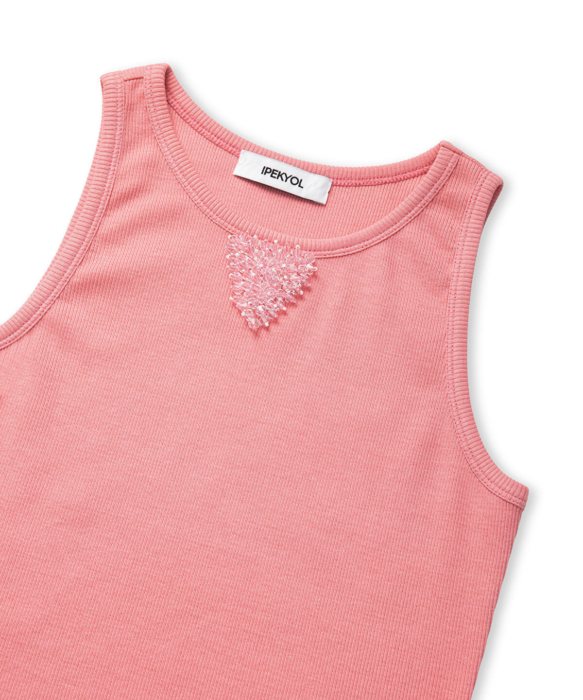 Ribbed T-Shirt with Beads