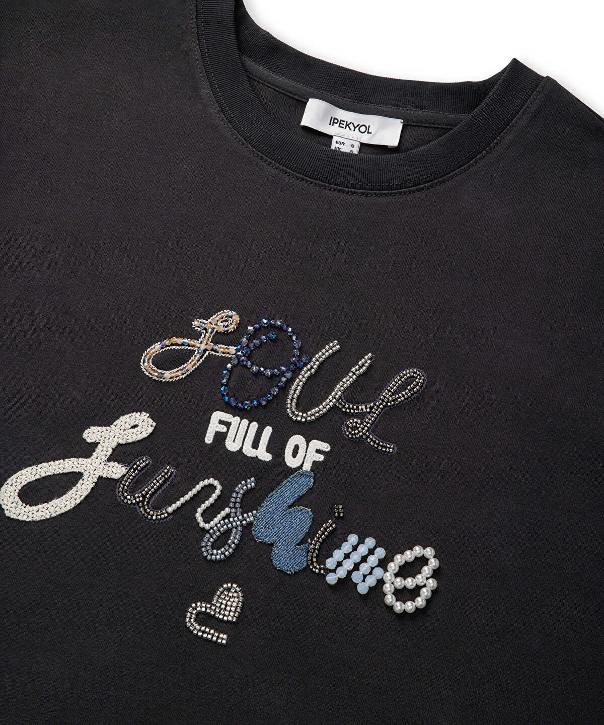 Slogan Embroidered T-Shirt