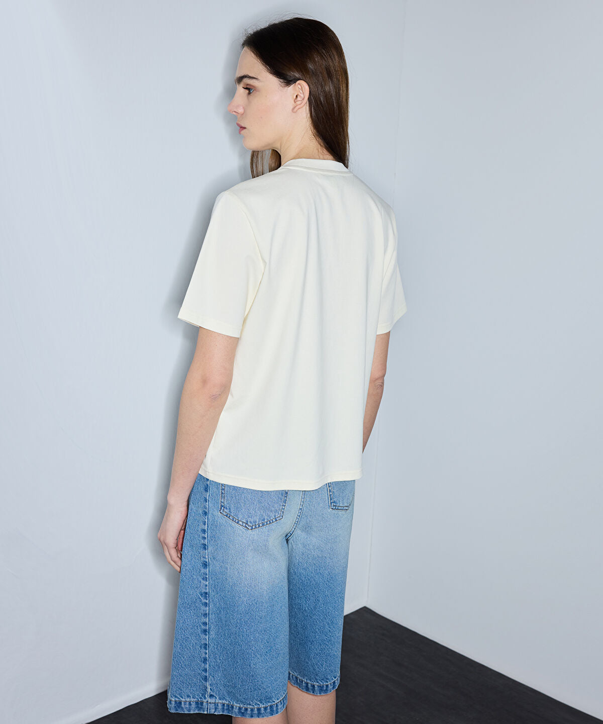 T-Shirt with Bead and Seashell Applique