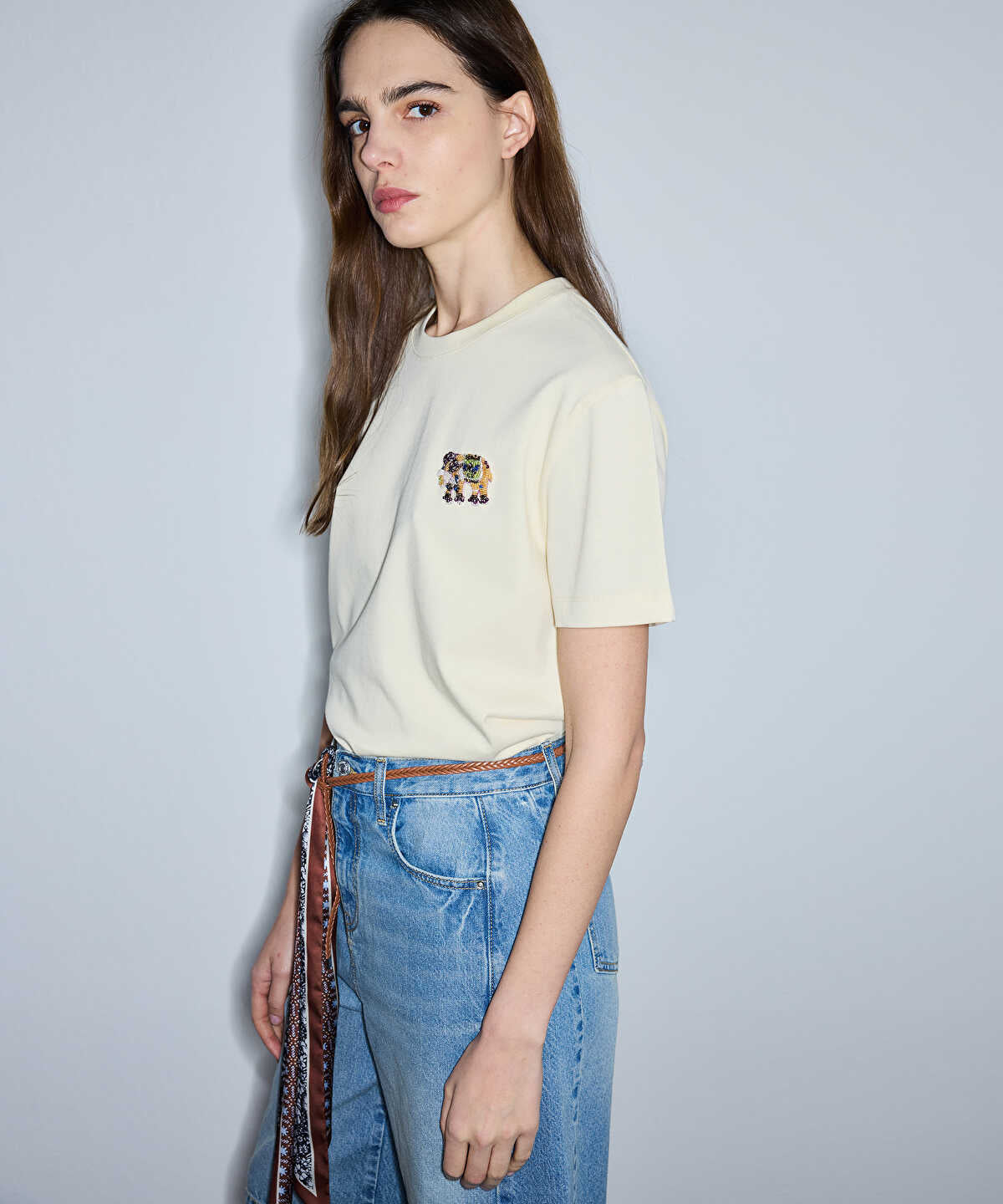 T-Shirt with Embellished Applique