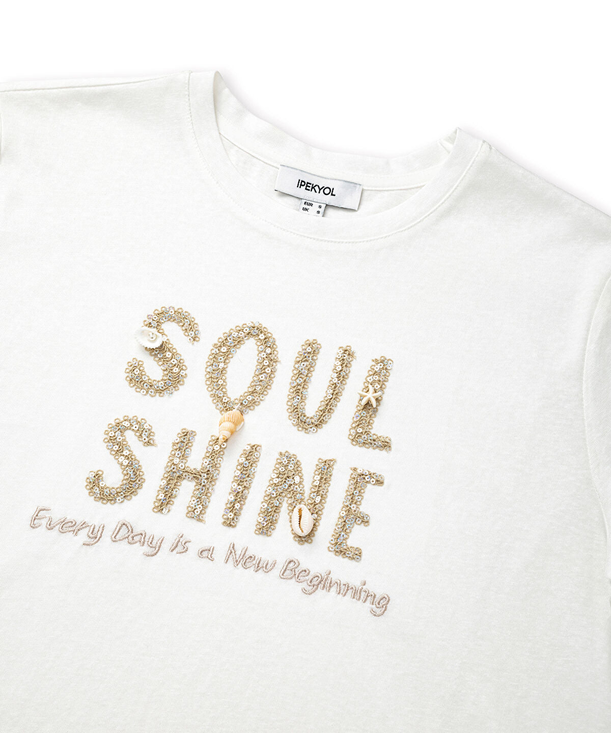 Embroidered T-Shirt with Sequins