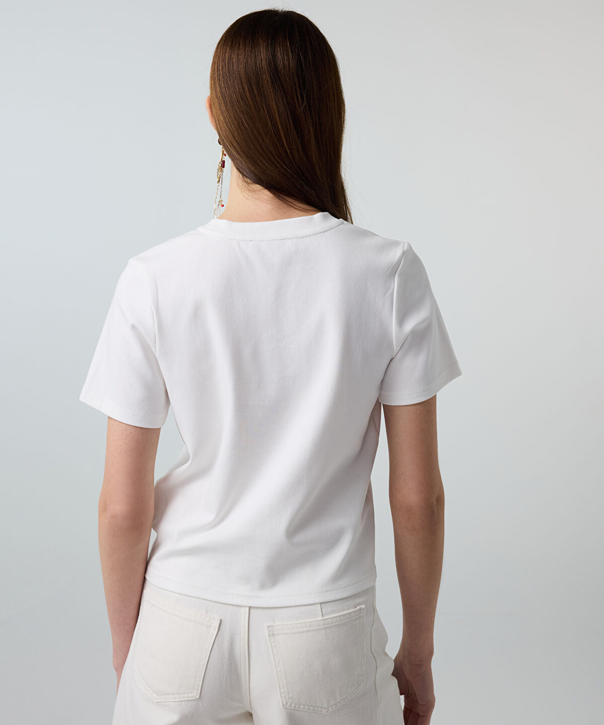 Embroidered T-Shirt with Seashells