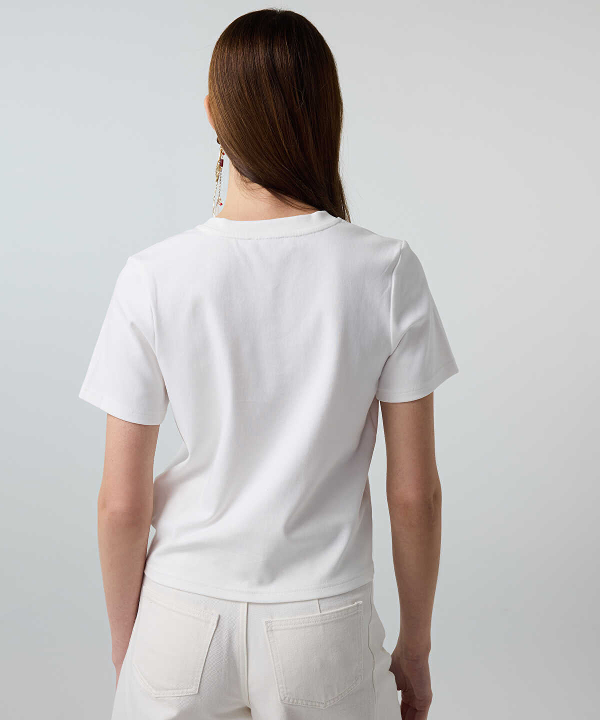 Embroidered T-Shirt with Seashells