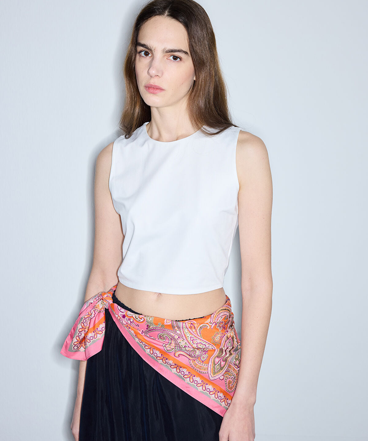 Crew Neck Cropped T-Shirt