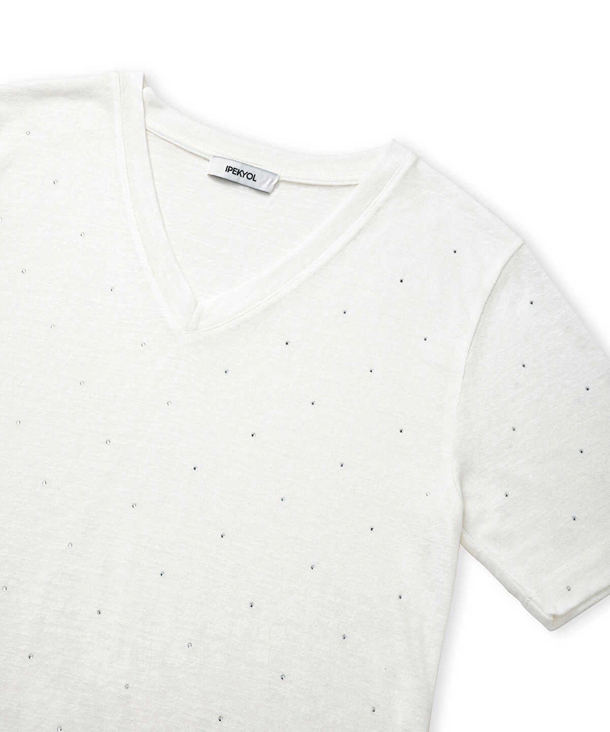 Rhinestone V-Neck T-Shirt