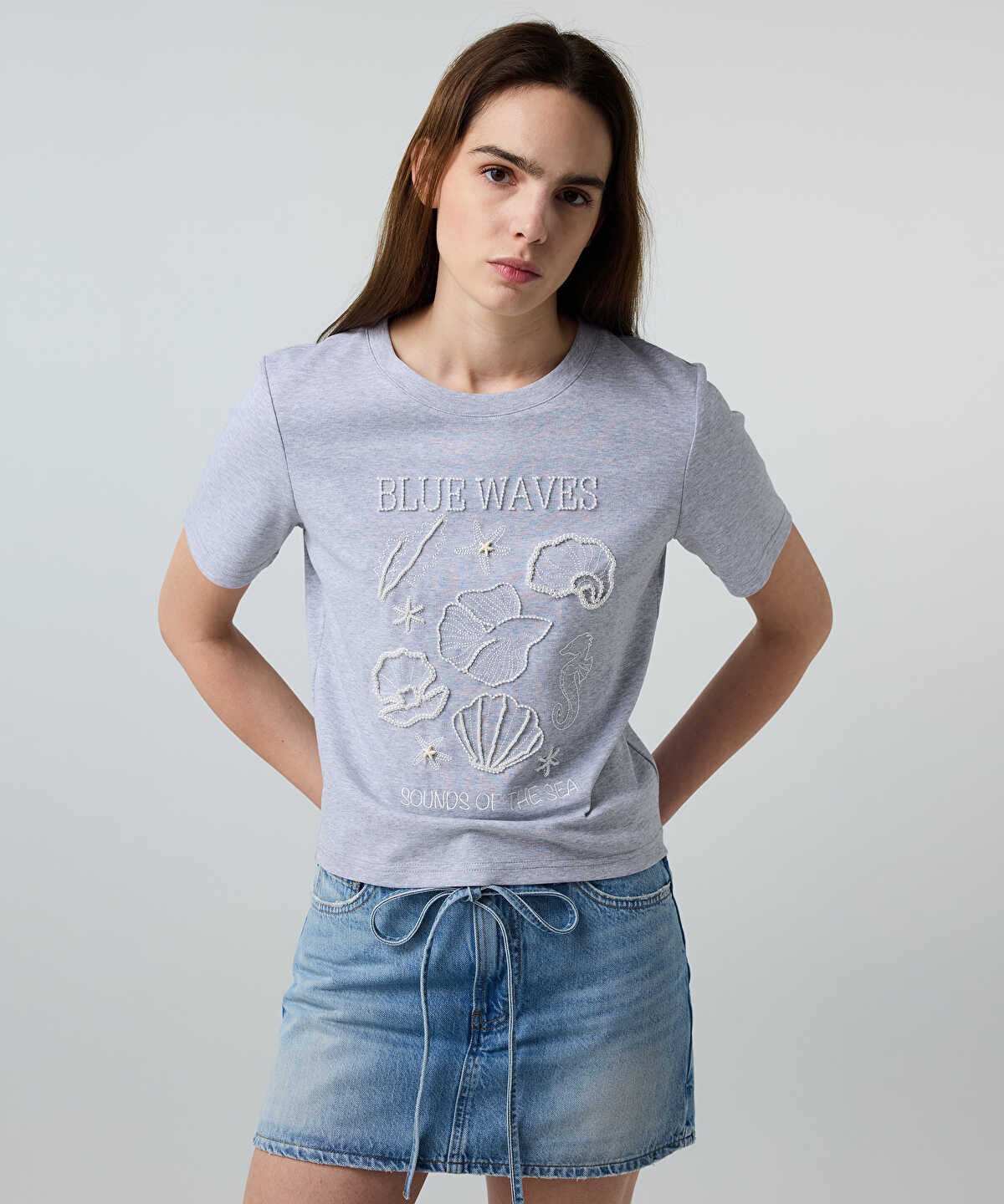 Embroidered Slogan T-Shirt