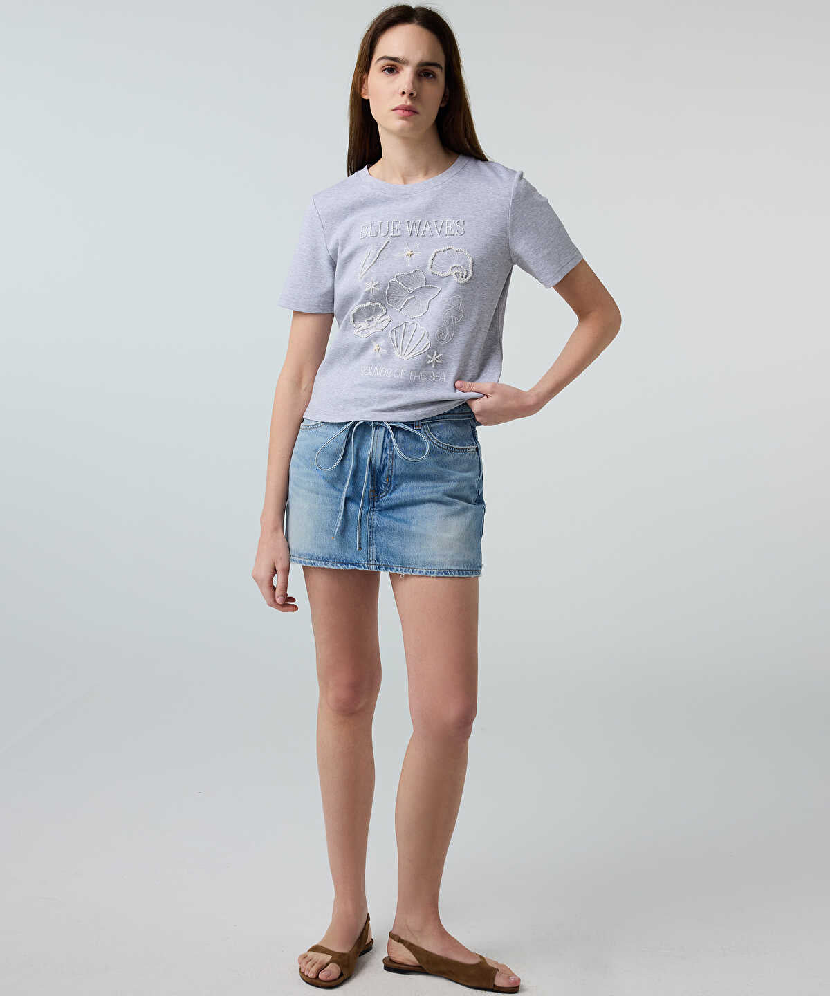 Embroidered Slogan T-Shirt