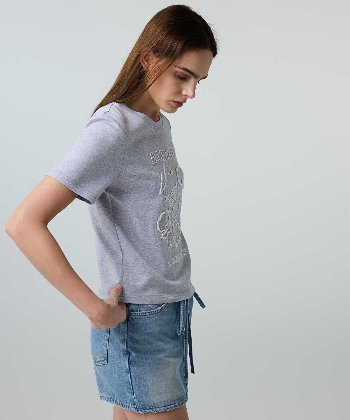 Embroidered Slogan T-Shirt
