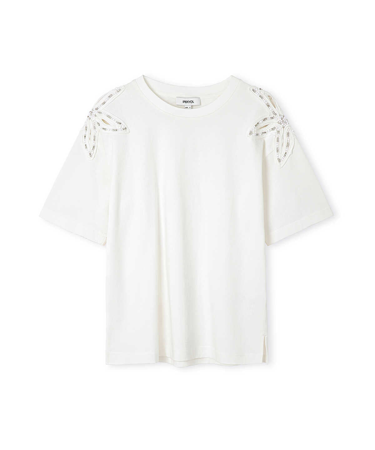 Embroidered Cutout T-Shirt