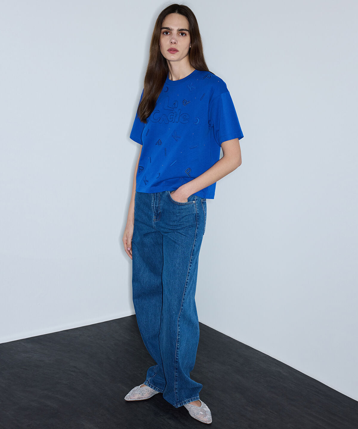 Embroidered Rhinestone T-Shirt