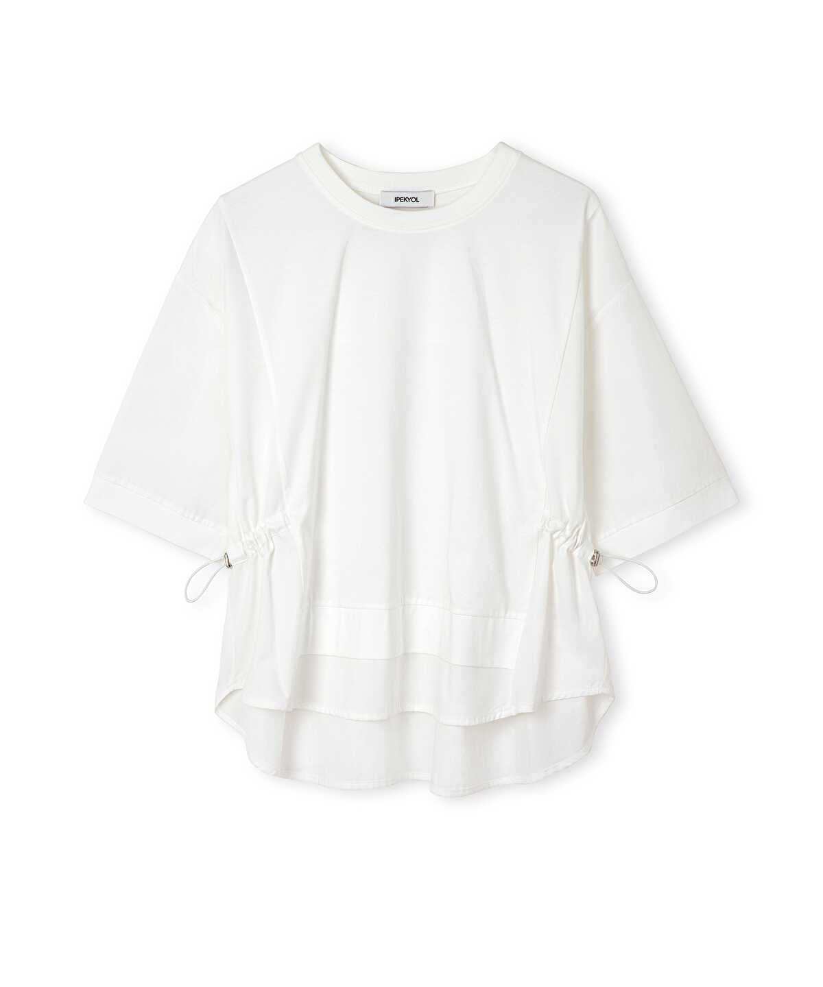 Adjustable Waist Mixed Media T-Shirt