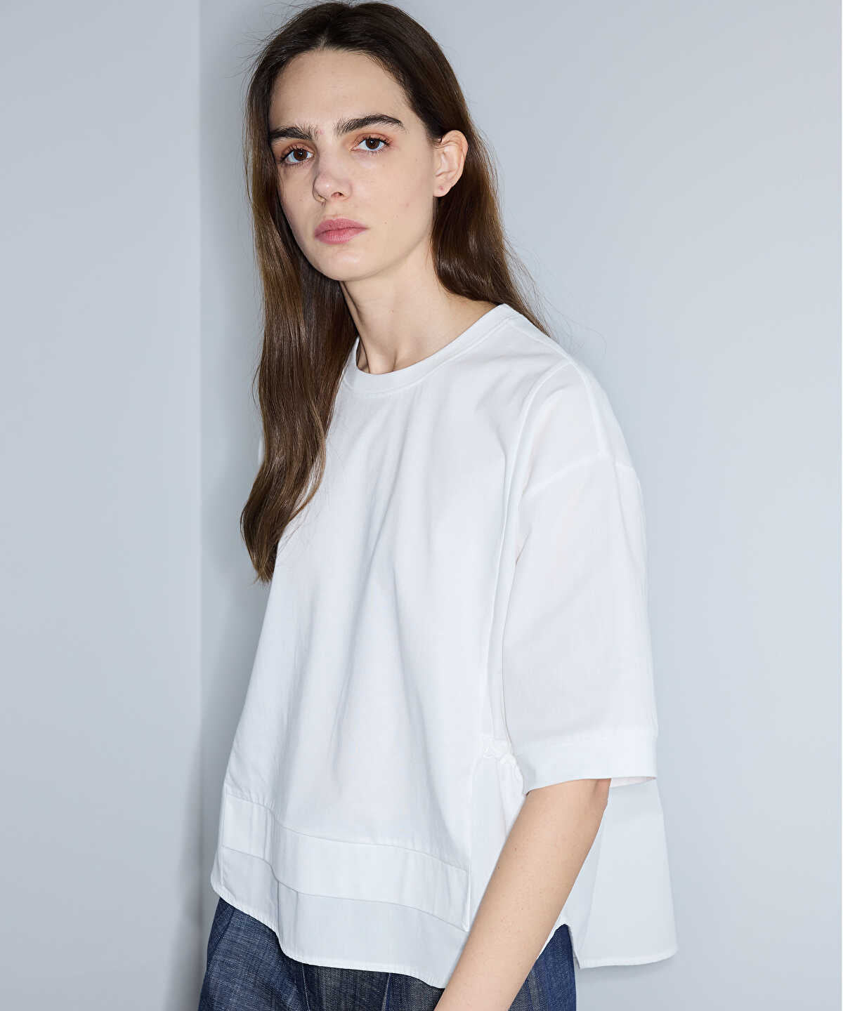 Adjustable Waist Mixed Media T-Shirt