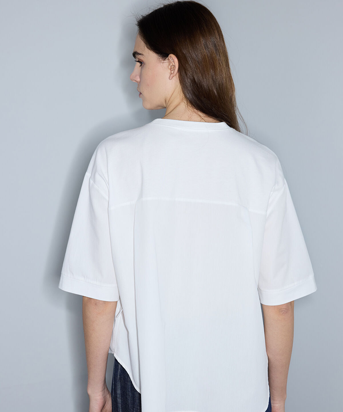 Adjustable Waist Mixed Media T-Shirt