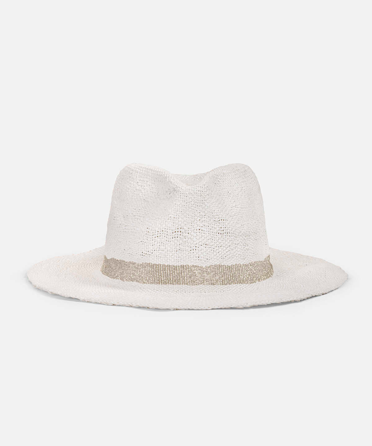 Stripe Printed Straw Effect Hat