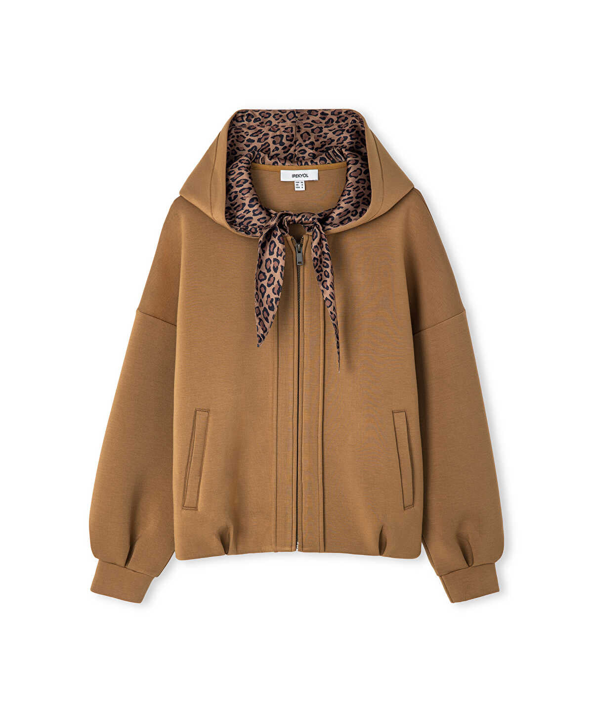 Leopard Scarf Detail Sweatshirt