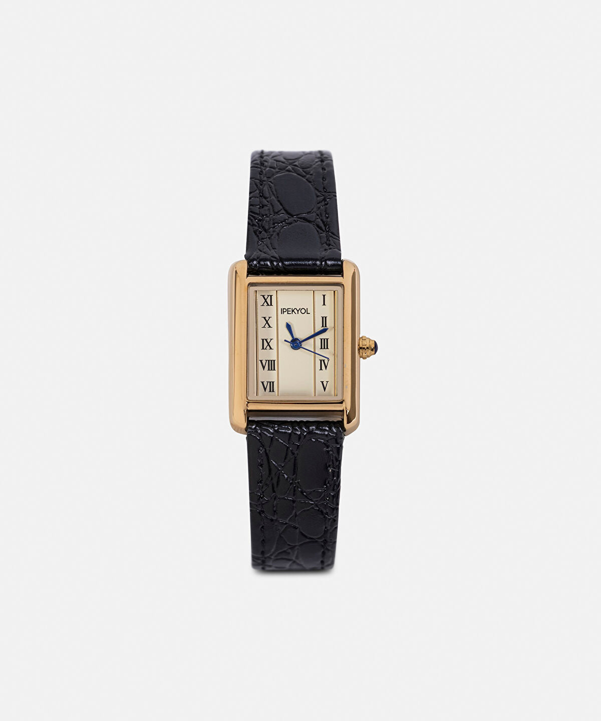 Textured Leather-Effect Strap Watch