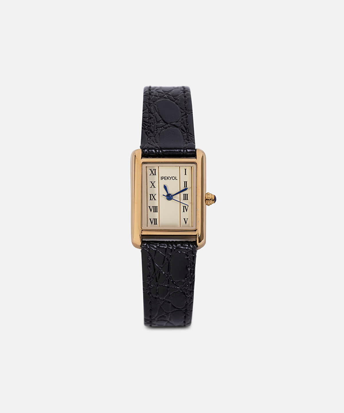 Textured Leather-Effect Strap Watch