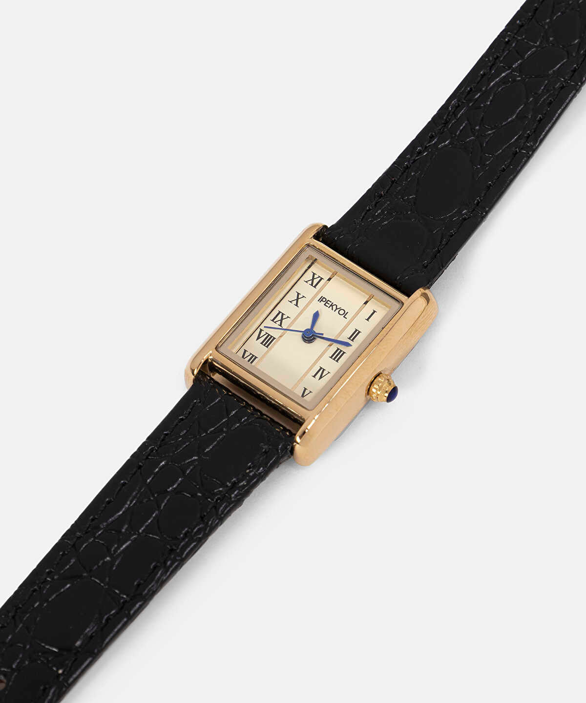 Textured Leather-Effect Strap Watch