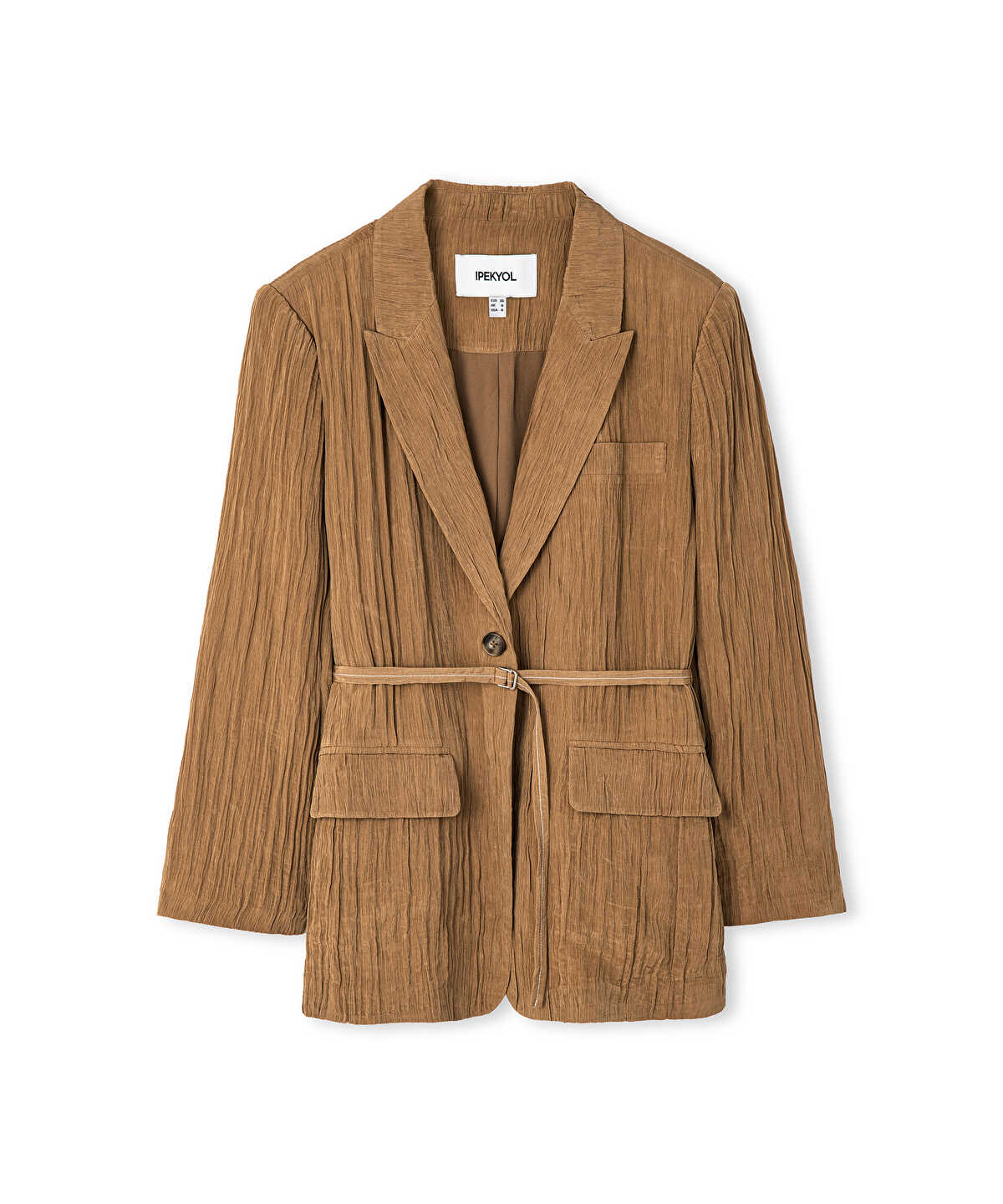 Crinkle-Effect Blazer