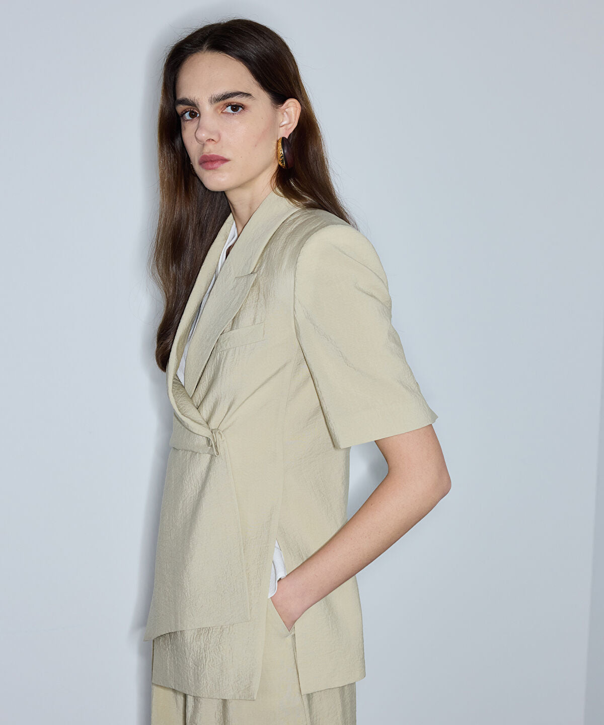 Asymmetric Double-Breasted Blazer